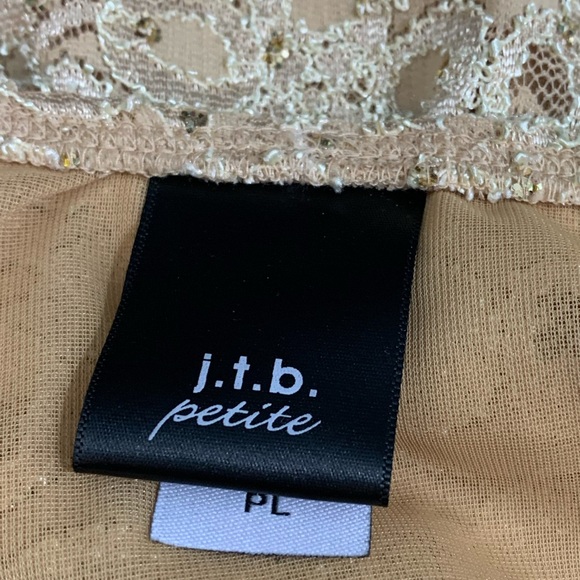 J.T.B. Petite Gold Lace Layered Tank Top - Picture 3 of 6